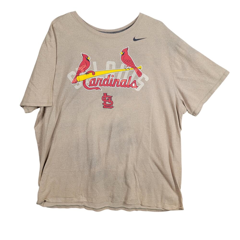 Vintage 2005 Nike St. Louis Cardinals Tee Tan Athletic Cut 3XL Preowned